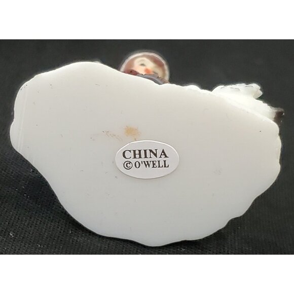 Santas Workbench BOY WITH EGGS & DUCK goose Christmas Village figure OWell 2.25" - Picture 6 of 7